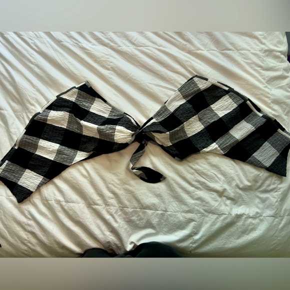 Mara Hoffman Justine Plaid Organic Cotton linen Blend Crop Top - Picture 1 of 4